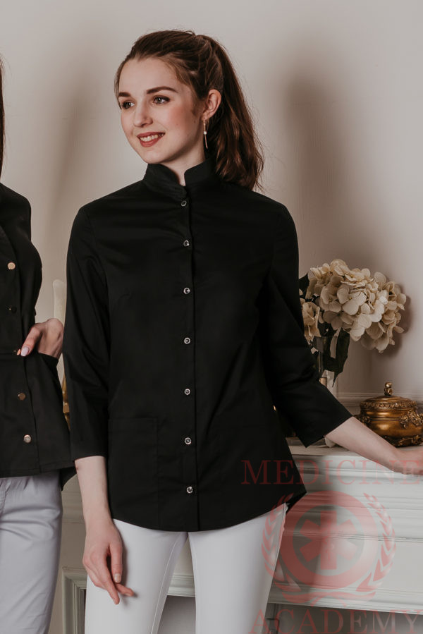 Блуза "ласточкин хвост" черная