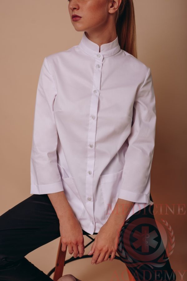 Блуза "ласточкин хвост" белая